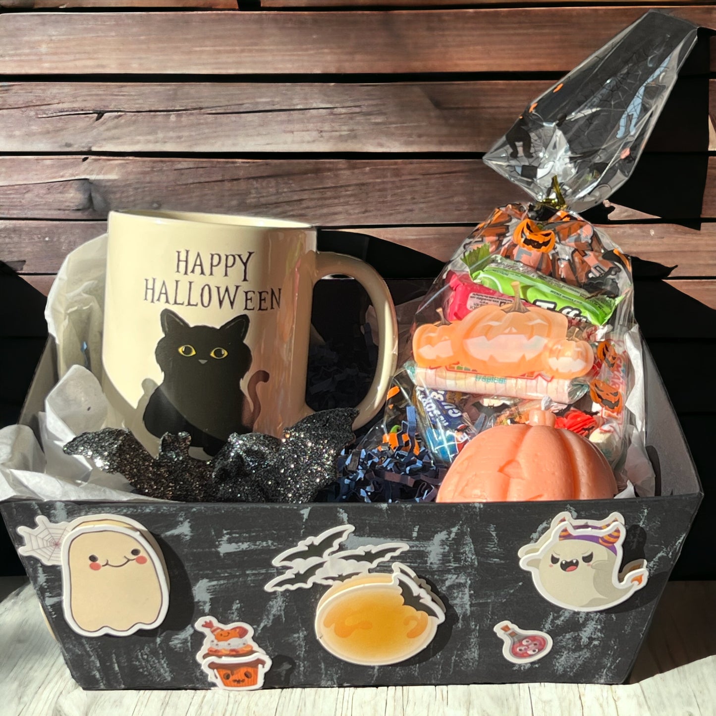 Ghostly Glow Halloween Boo Basket