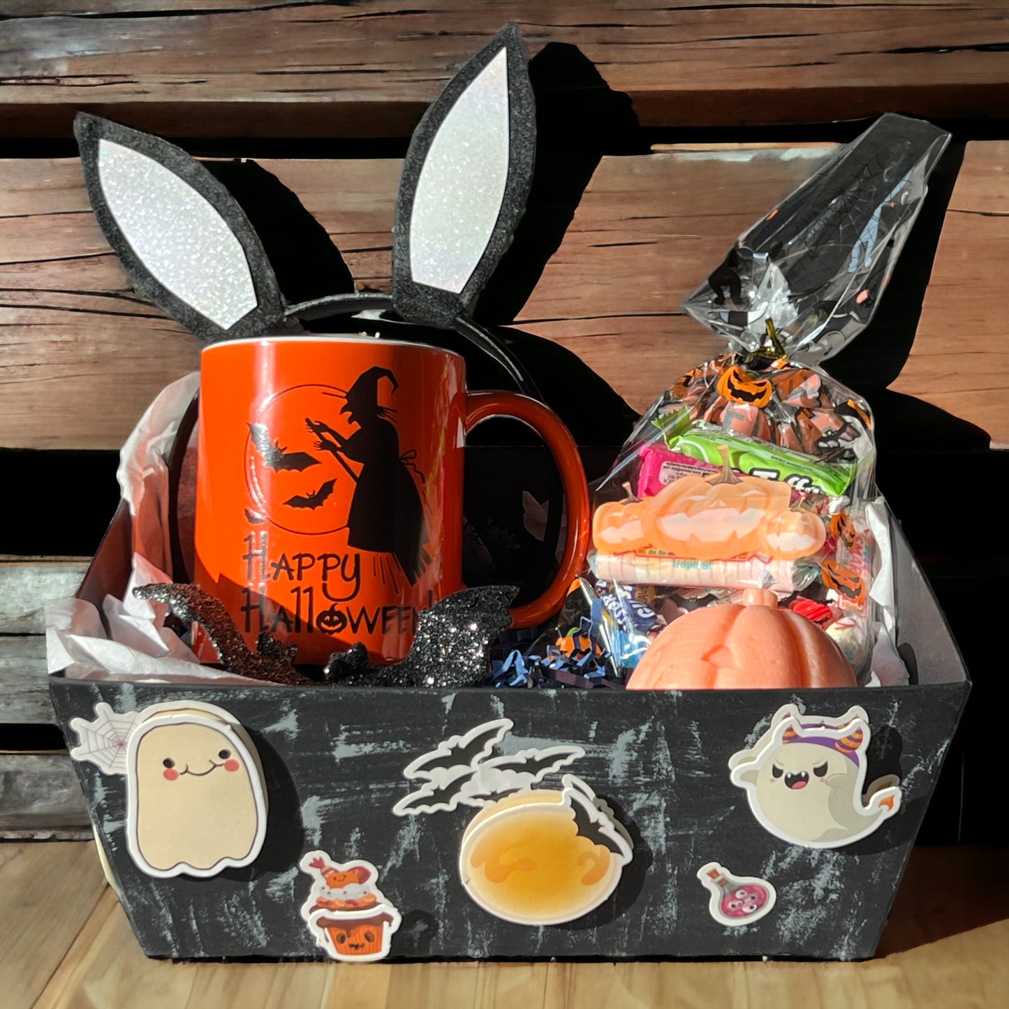 Ghostly Glow Halloween Boo Basket