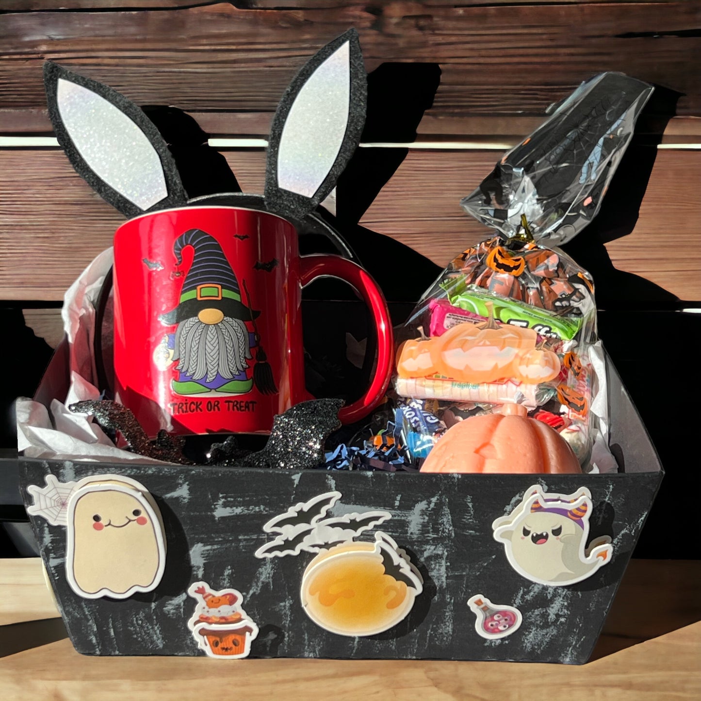 Ghostly Glow Halloween Boo Basket