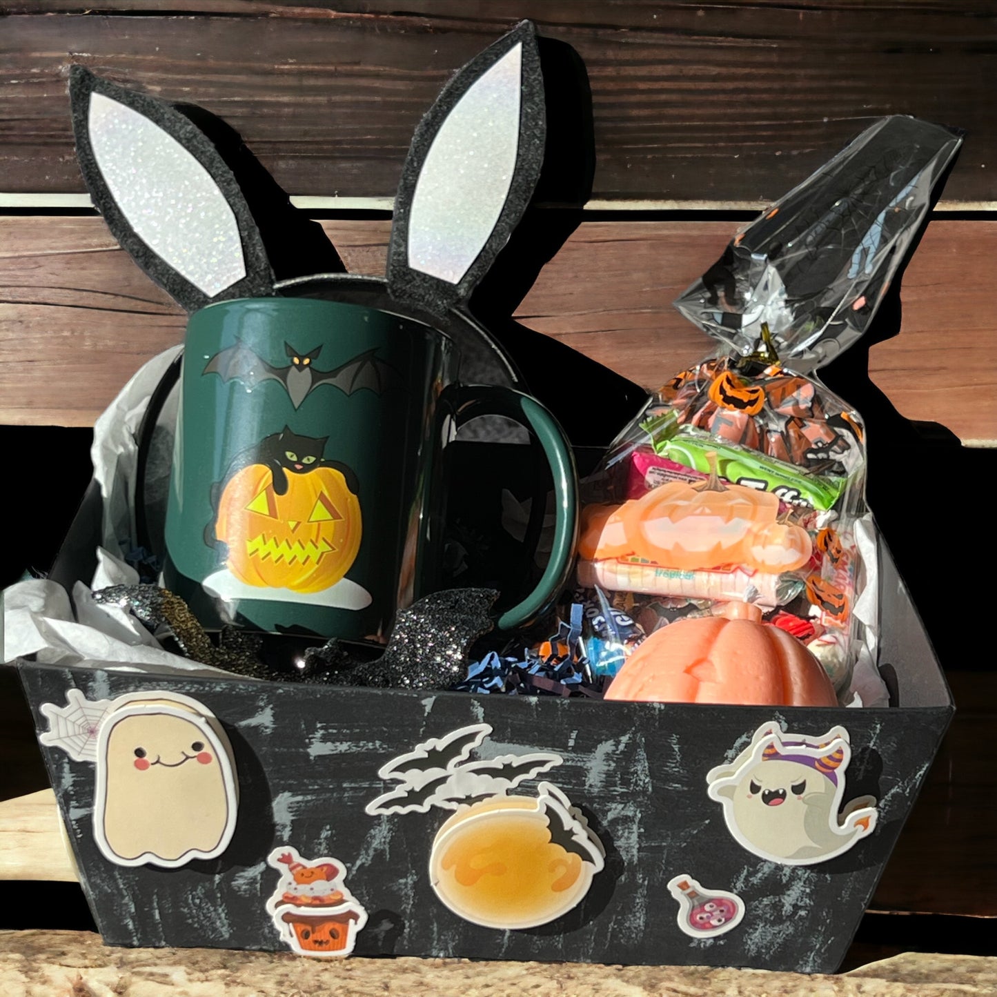 Ghostly Glow Halloween Boo Basket