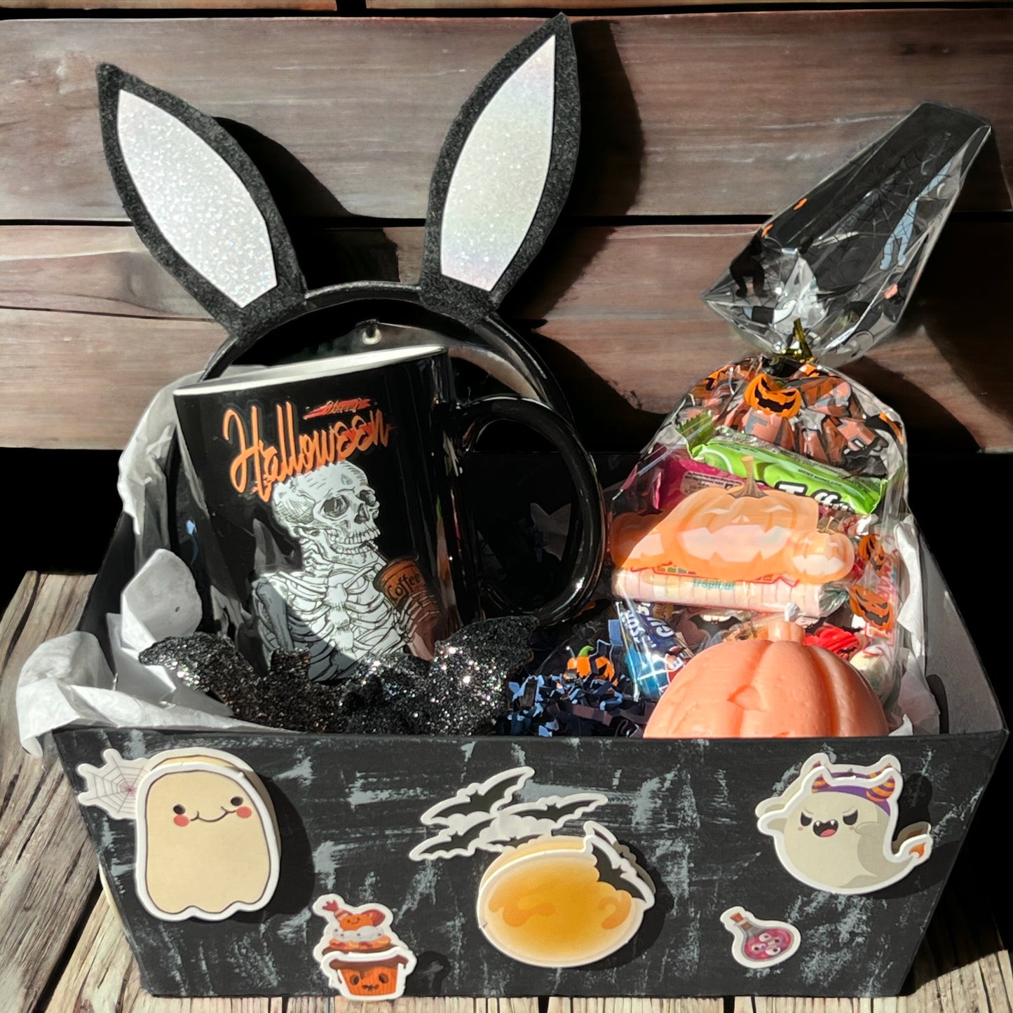 Ghostly Glow Halloween Boo Basket